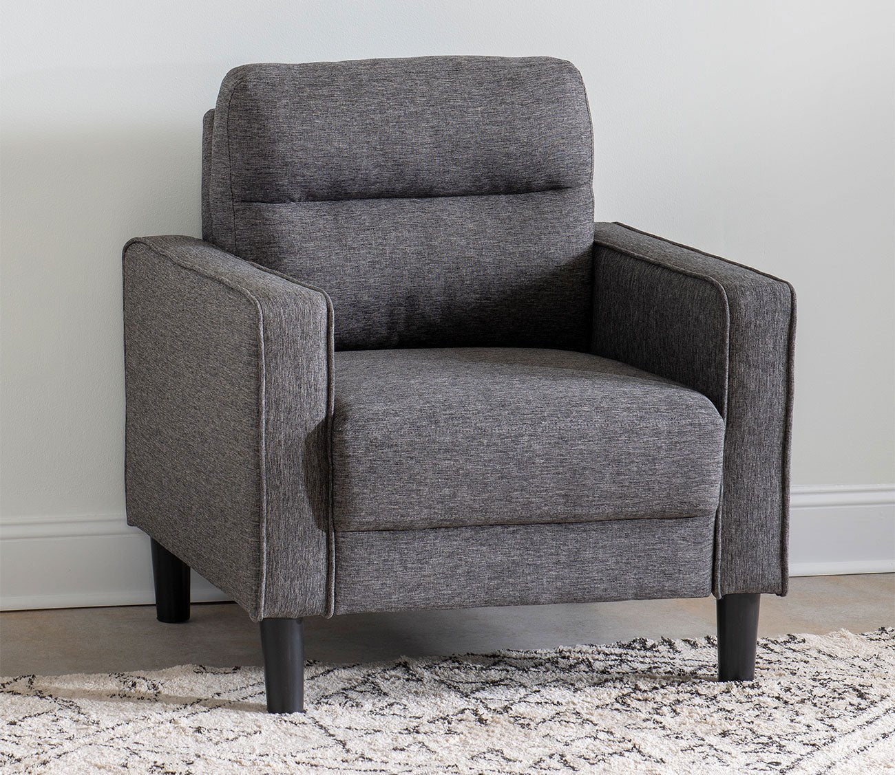 Asher Channeled Tufted Grey Fabric Chair