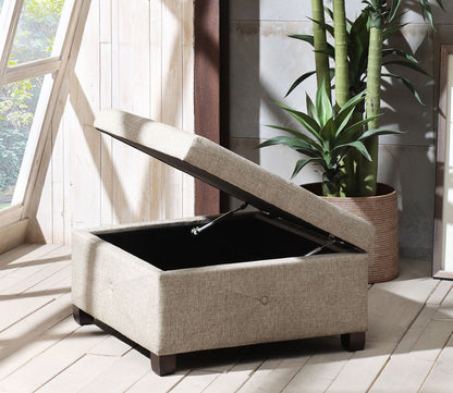 Aspen Button Tufted Square Storage Ottoman by Madison Park