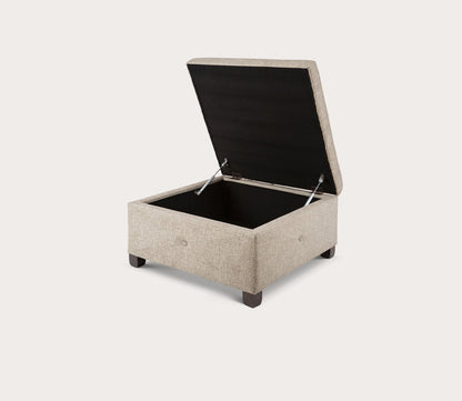 Aspen Button Tufted Square Storage Ottoman by Madison Park