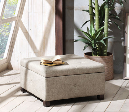 Aspen Button Tufted Square Storage Ottoman by Madison Park