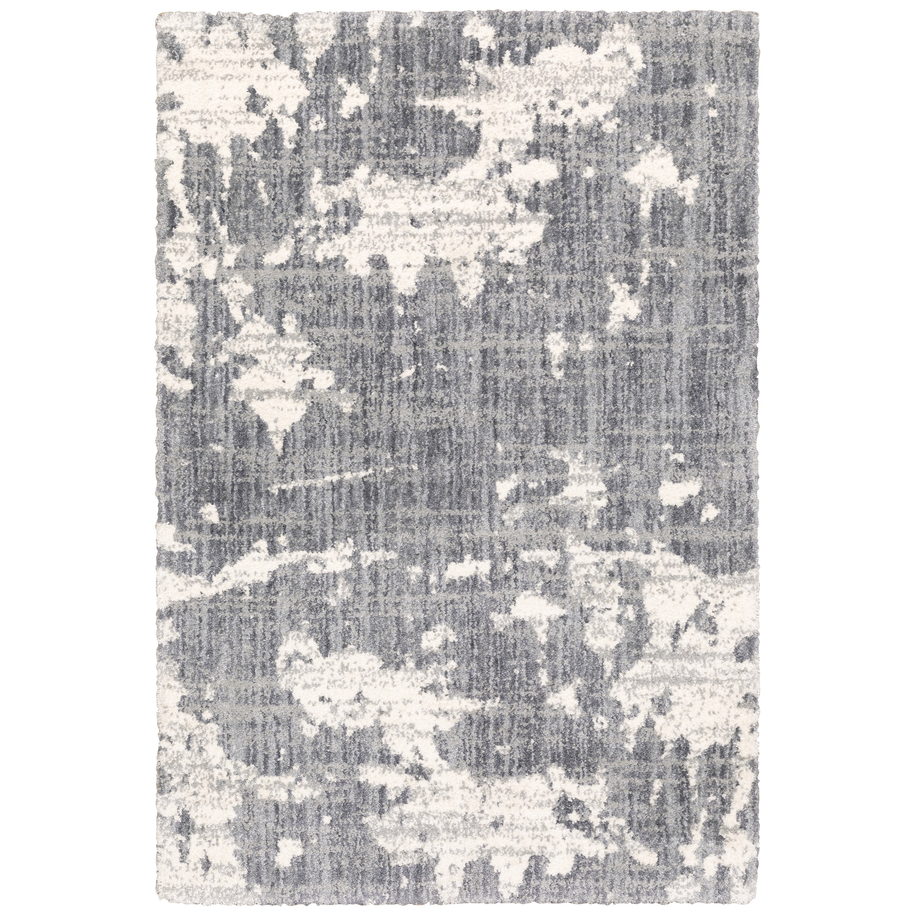 Aspen Gray Ivory Tonal Shag Rug by Oriental Weavers