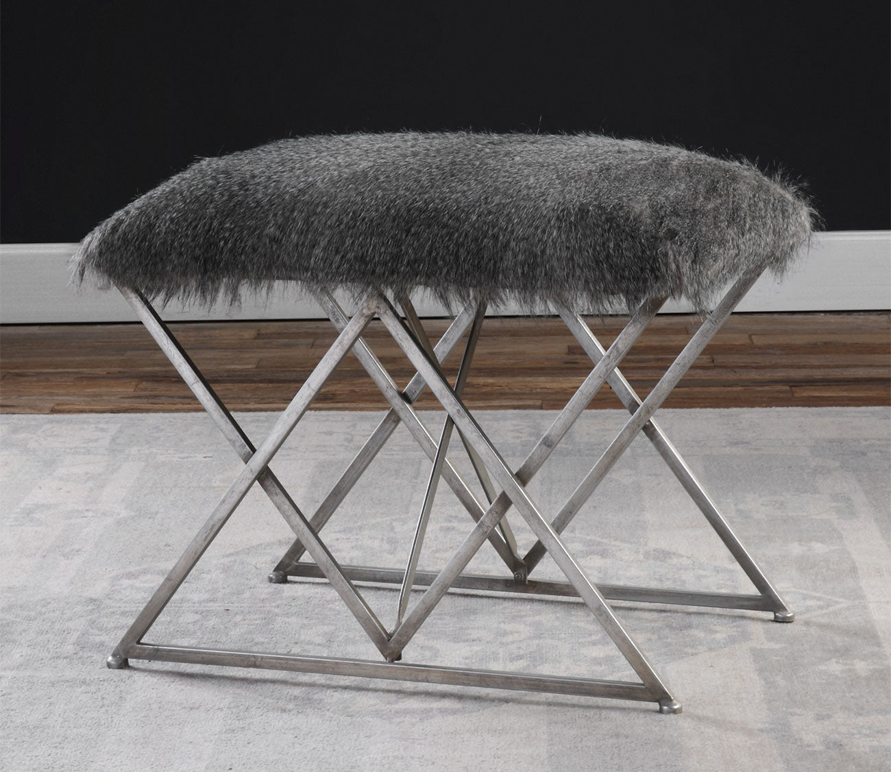 Astairess Faux Fur Small Bench by Uttermost