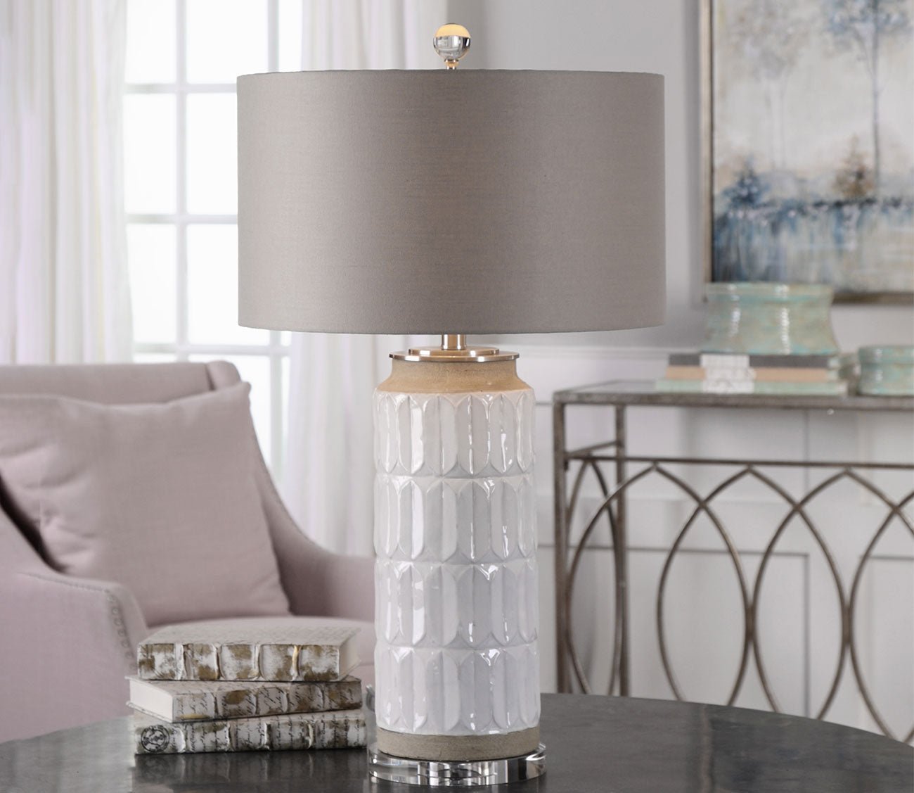 Athilda Gloss White Table Lamp