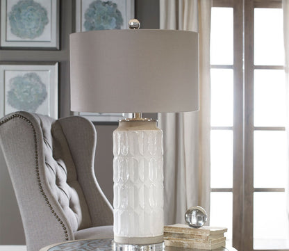 Athilda Gloss White Table Lamp by Uttermost