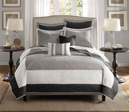 Attingham Reversible Quilted Color Block 7-Piece Coverlet Set by Madison Park