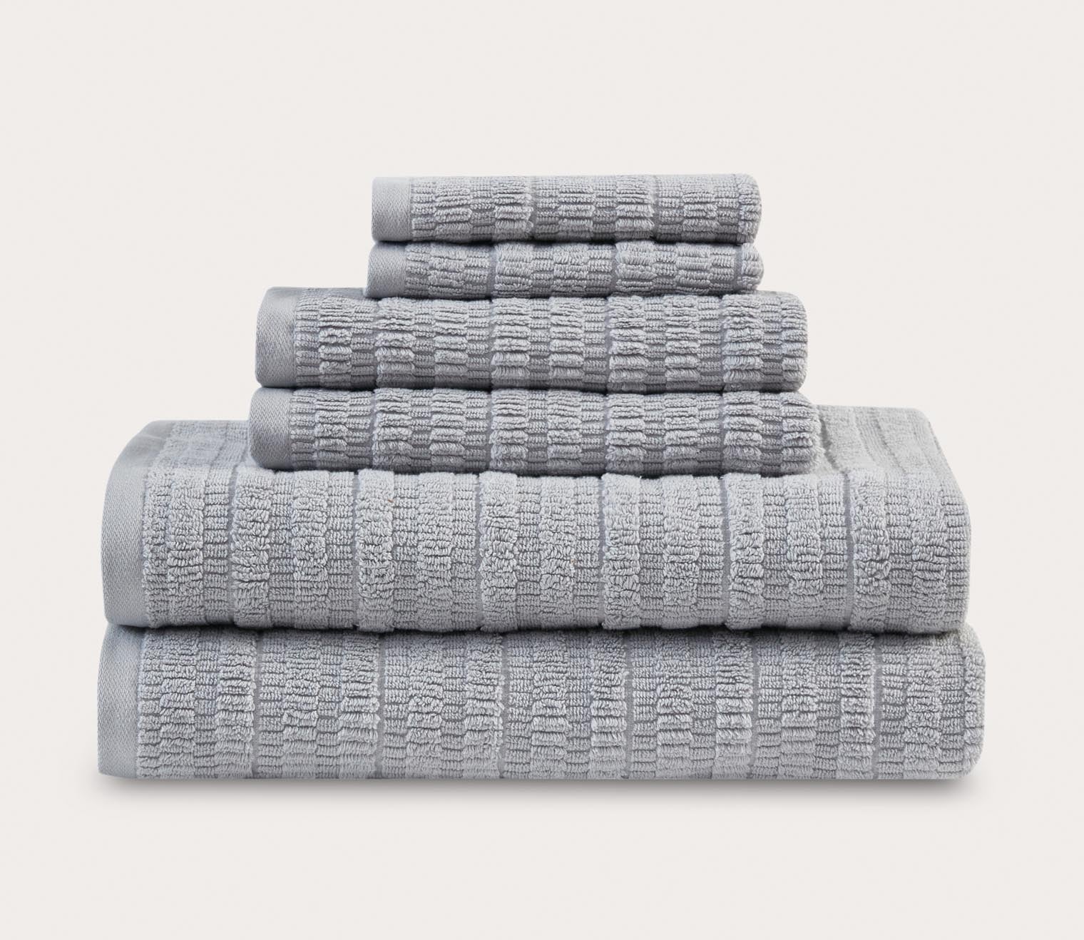 Aure 6pc Textured Bath Towel Set by Clean Spaces
