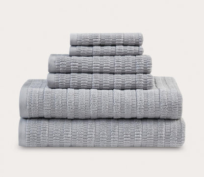 Aure 6pc Textured Bath Towel Set by Clean Spaces