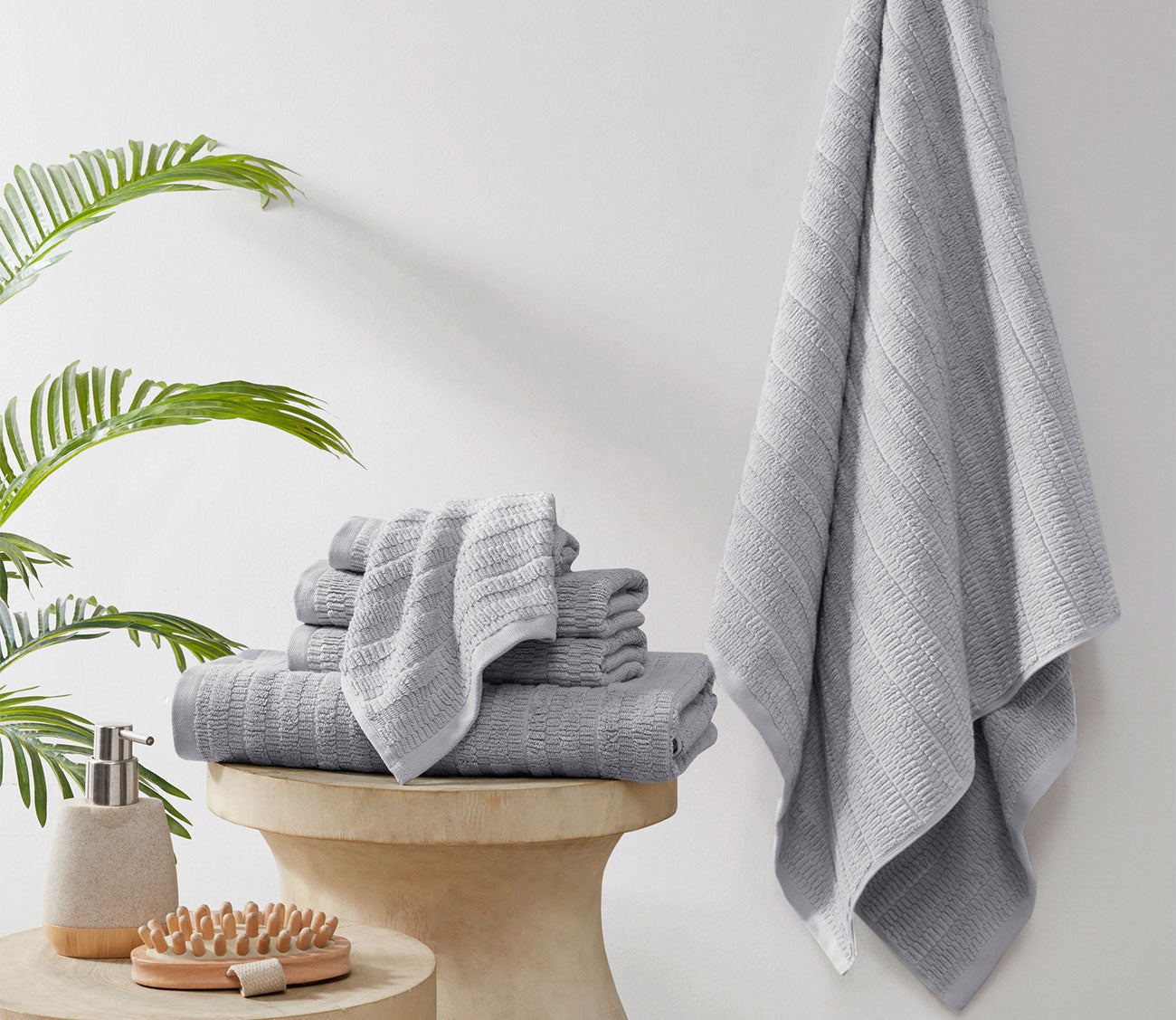 Aure 6pc Textured Bath Towel Set by Clean Spaces