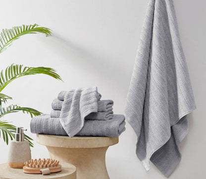 Aure 6pc Textured Bath Towel Set by Clean Spaces