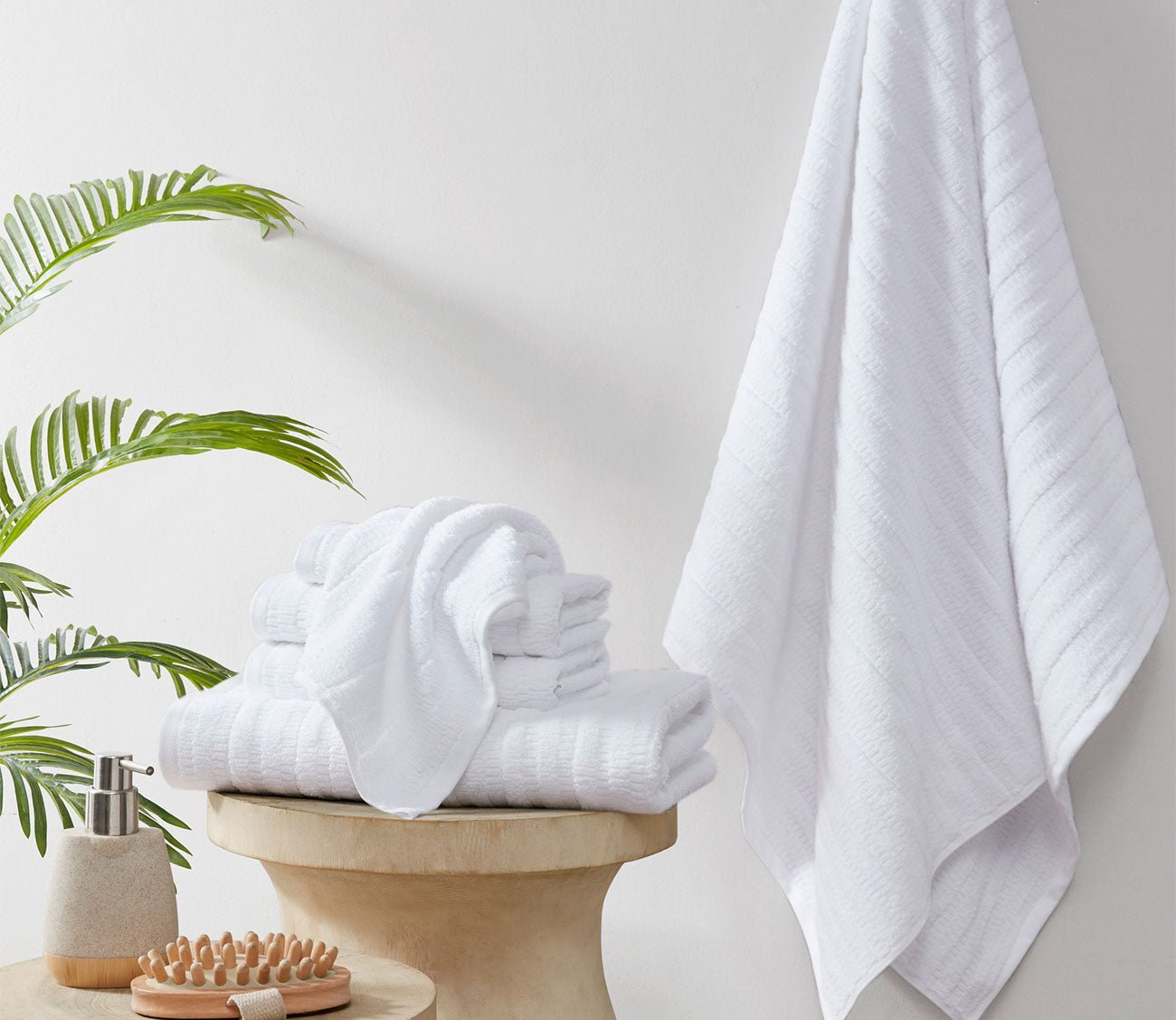 Aure 6pc Textured Bath Towel Set by Clean Spaces