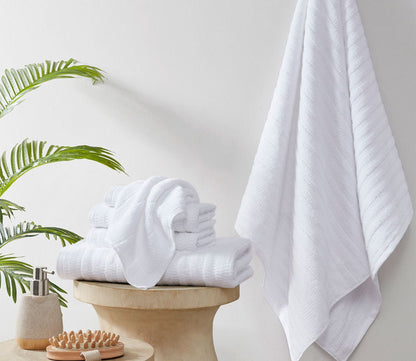Aure 6pc Textured Bath Towel Set by Clean Spaces