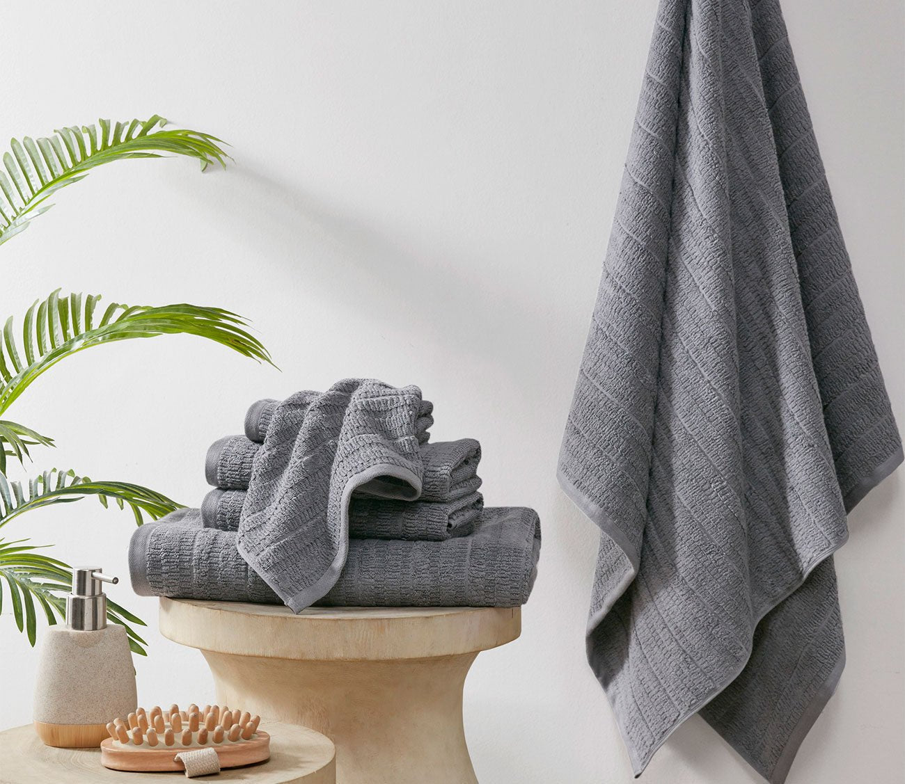 Aure 6pc Textured Bath Towel Set by Clean Spaces