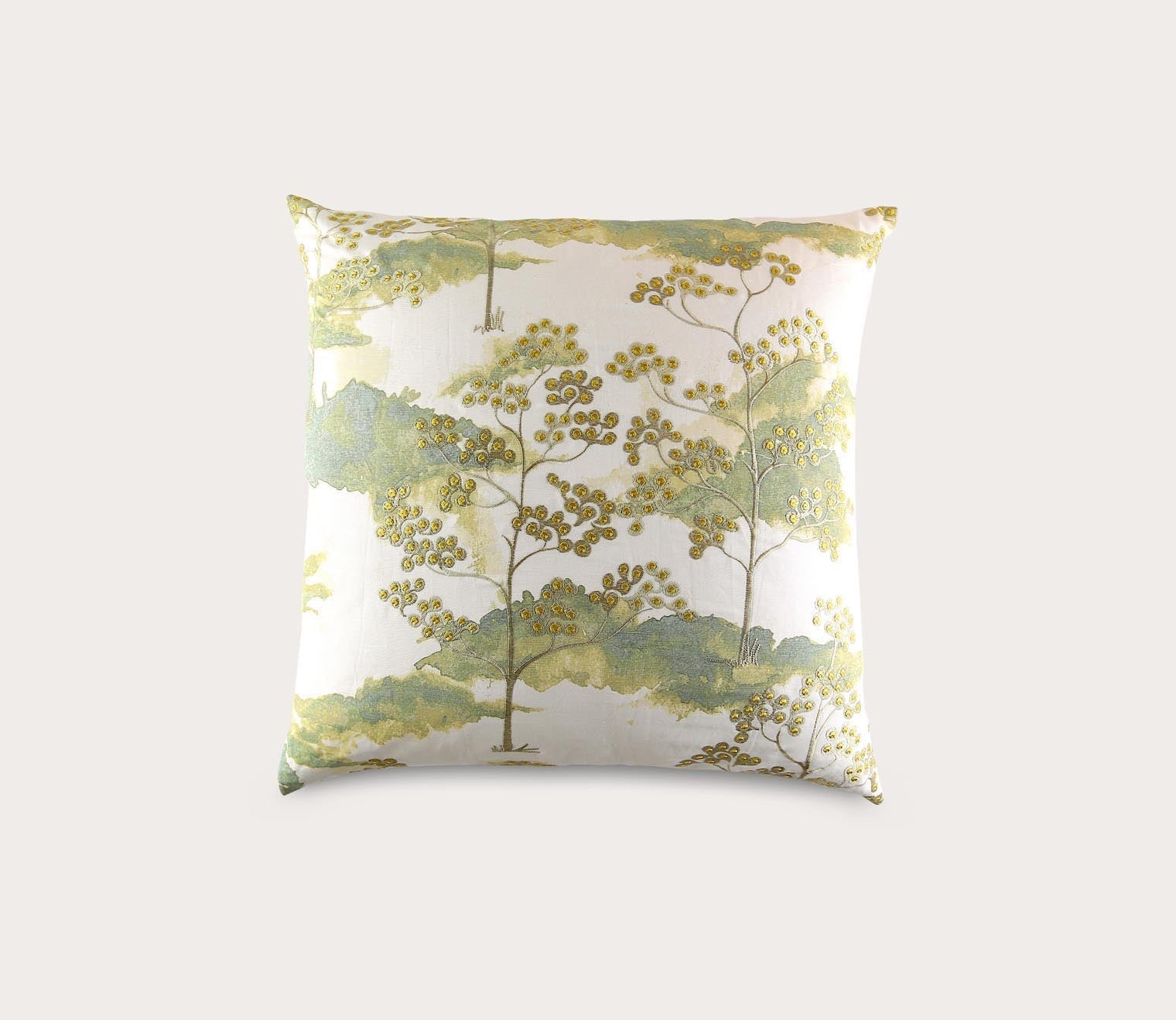 Avalon Embroidered Cotton Linen Throw Pillow