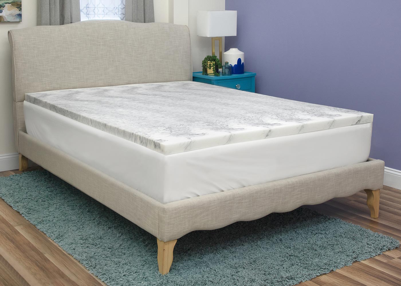 Bamboo Charcoal Infused 2-Inch Memory Foam Mattress Topper