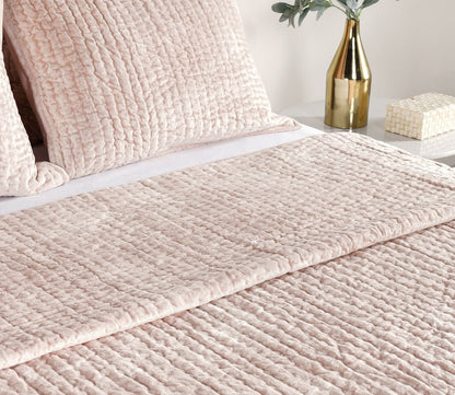 Bari Velvet Bliss Pink Quilt by Villa by Classic Home