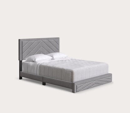 Batavia Chevron Tufted Linen Fabric Platform Bed by Arkotec