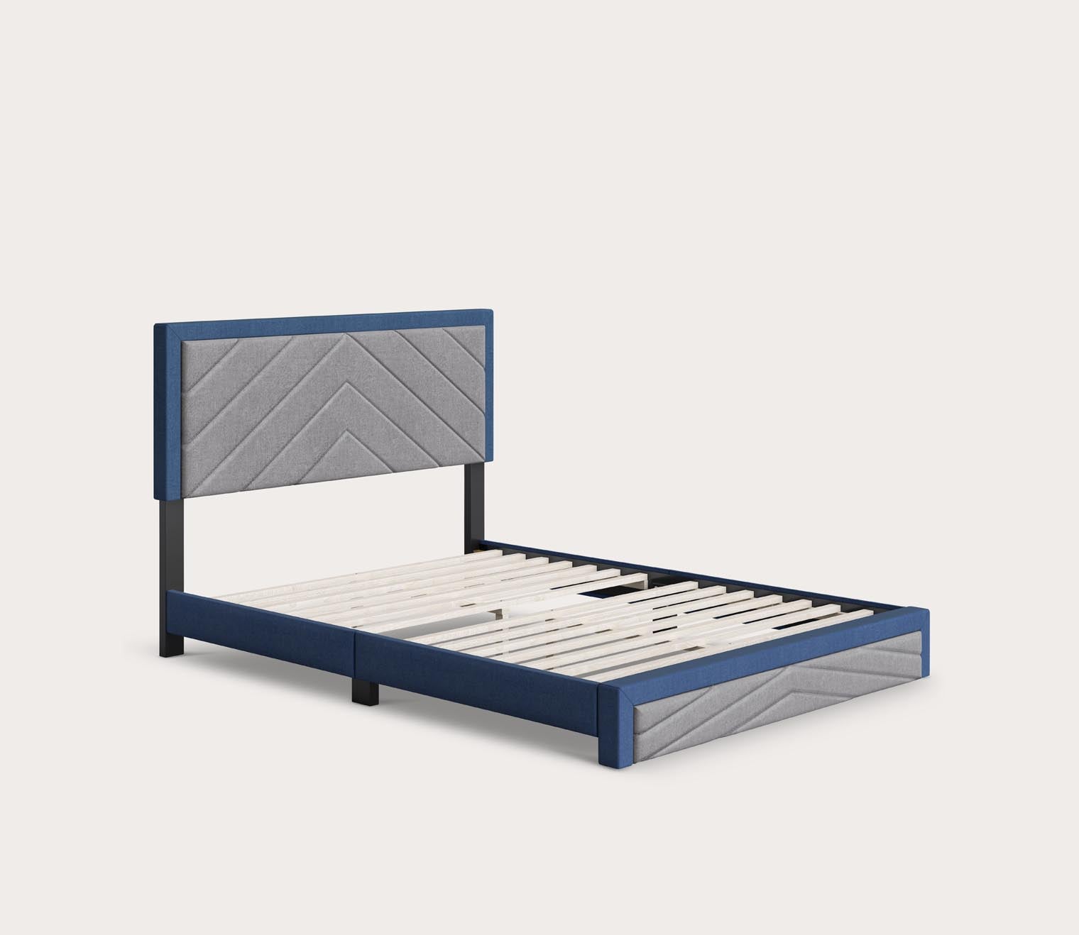 Batavia Chevron Tufted Linen Fabric Platform Bed by Arkotec