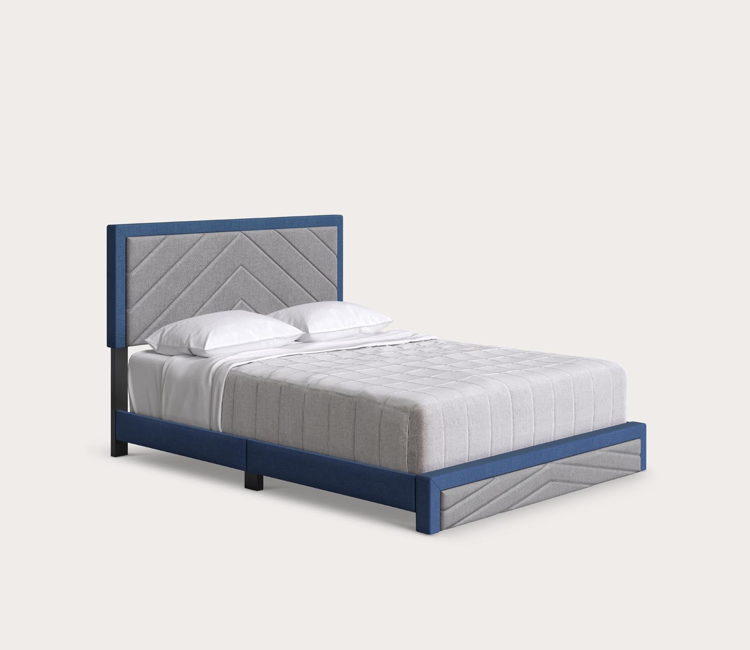 Batavia Chevron Tufted Linen Fabric Platform Bed by Arkotec