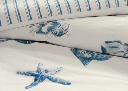 Beach House Seashell Print Cotton Comforter Set by Harbor House