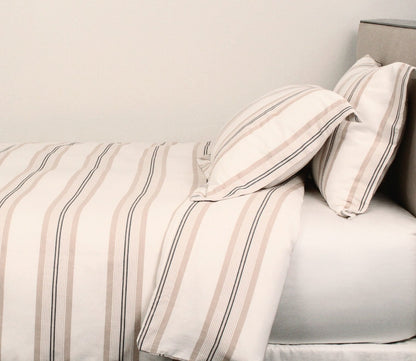 Beach Stripe Cotton 3-Piece Duvet Cover Set by Ann Gish