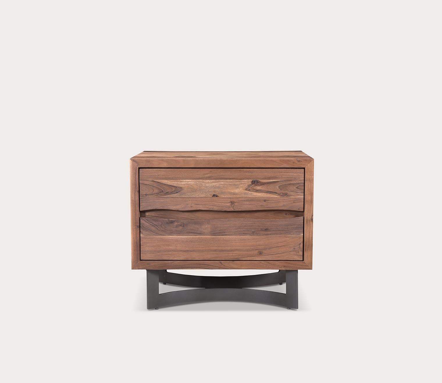 Bent Smoked Live Edge Wood Nightstand