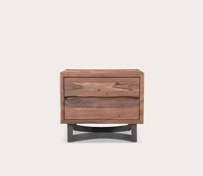 Bent Smoked Live Edge Wood Nightstand by Moe's Furniture