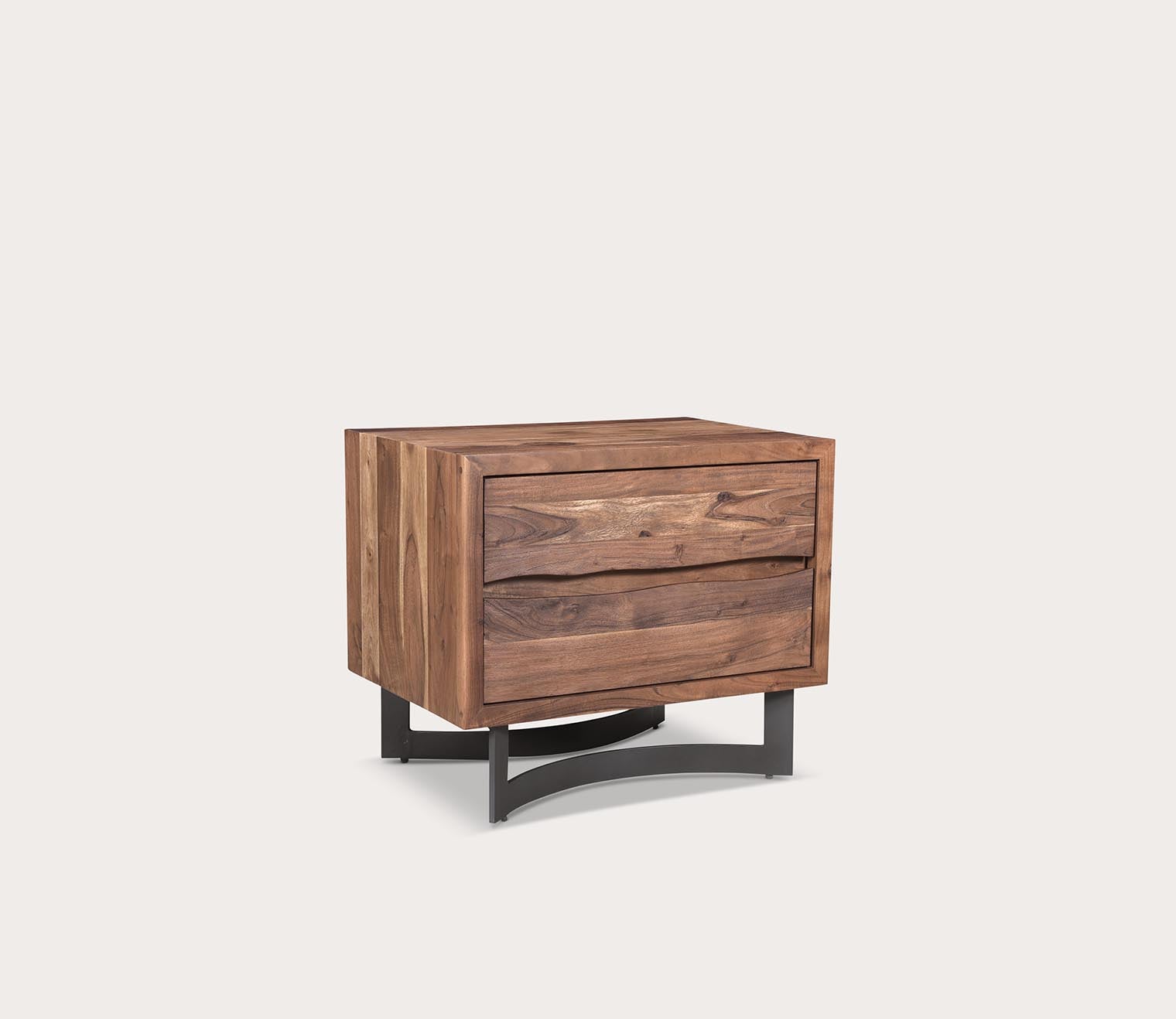 Bent Smoked Live Edge Wood Nightstand by Moe's Furniture