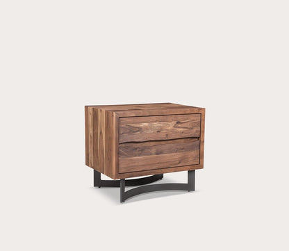Bent Smoked Live Edge Wood Nightstand by Moe's Furniture