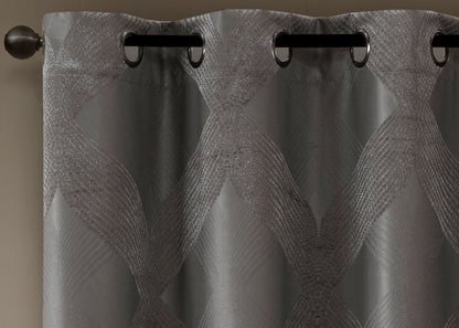 Bentley Ogee Knitted Jacquard Total Blackout Grommet Top Curtain Panel by SunSmart
