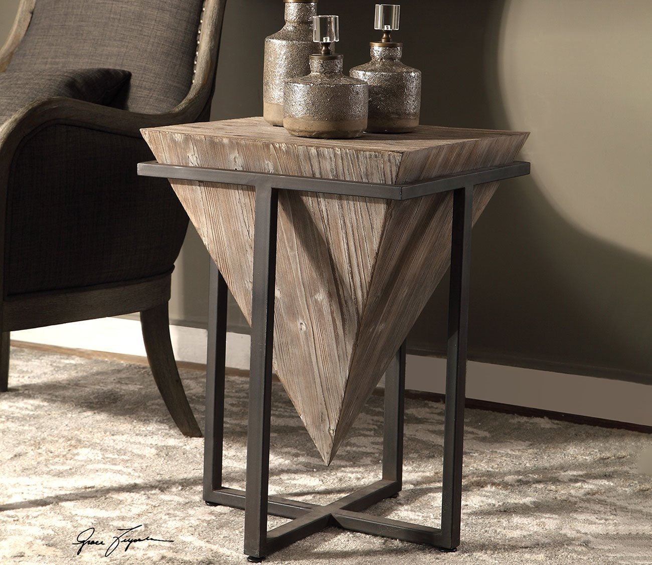 Bertrand Wood Accent Table by Uttermost