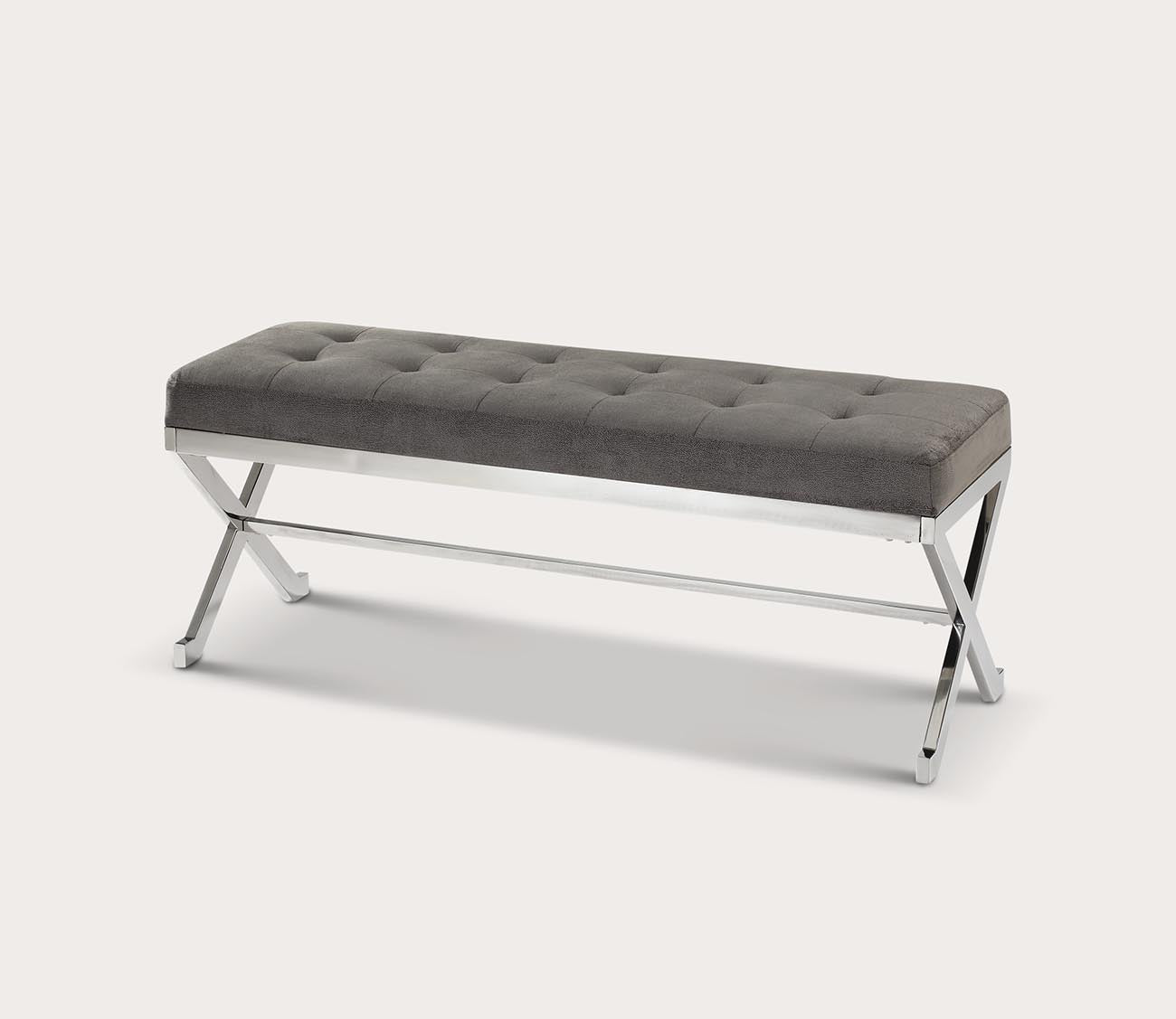 Bijou Gray Fabric Bench by Uttermost