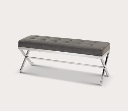 Bijou Gray Fabric Bench by Uttermost