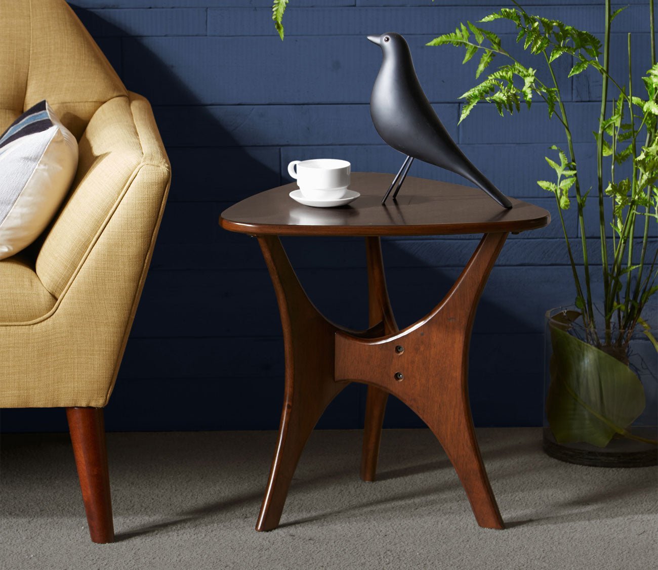 Blaze Triangle Wood End Table