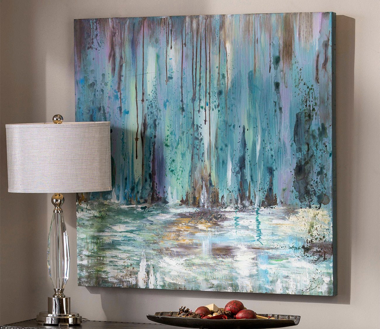 Blue Waterfall Hand Painted Canvas