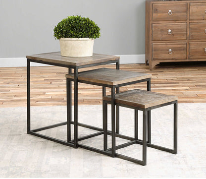Bomani Wood Nesting Tables Set of 3 by Uttermost
