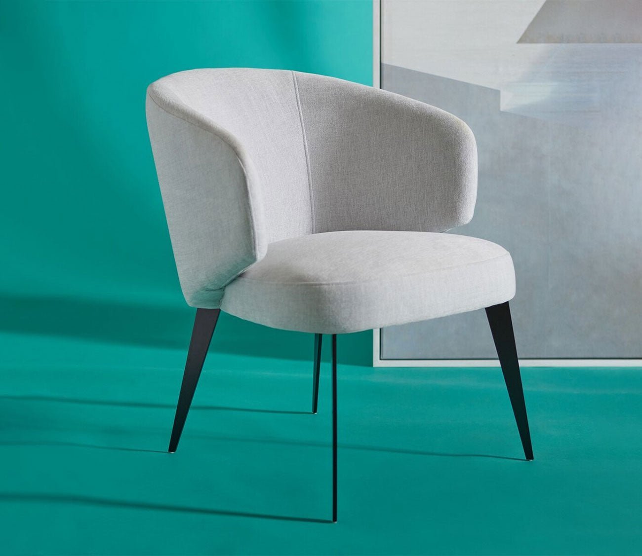 Bosco Fabric Upholstered Curved Dining Chair