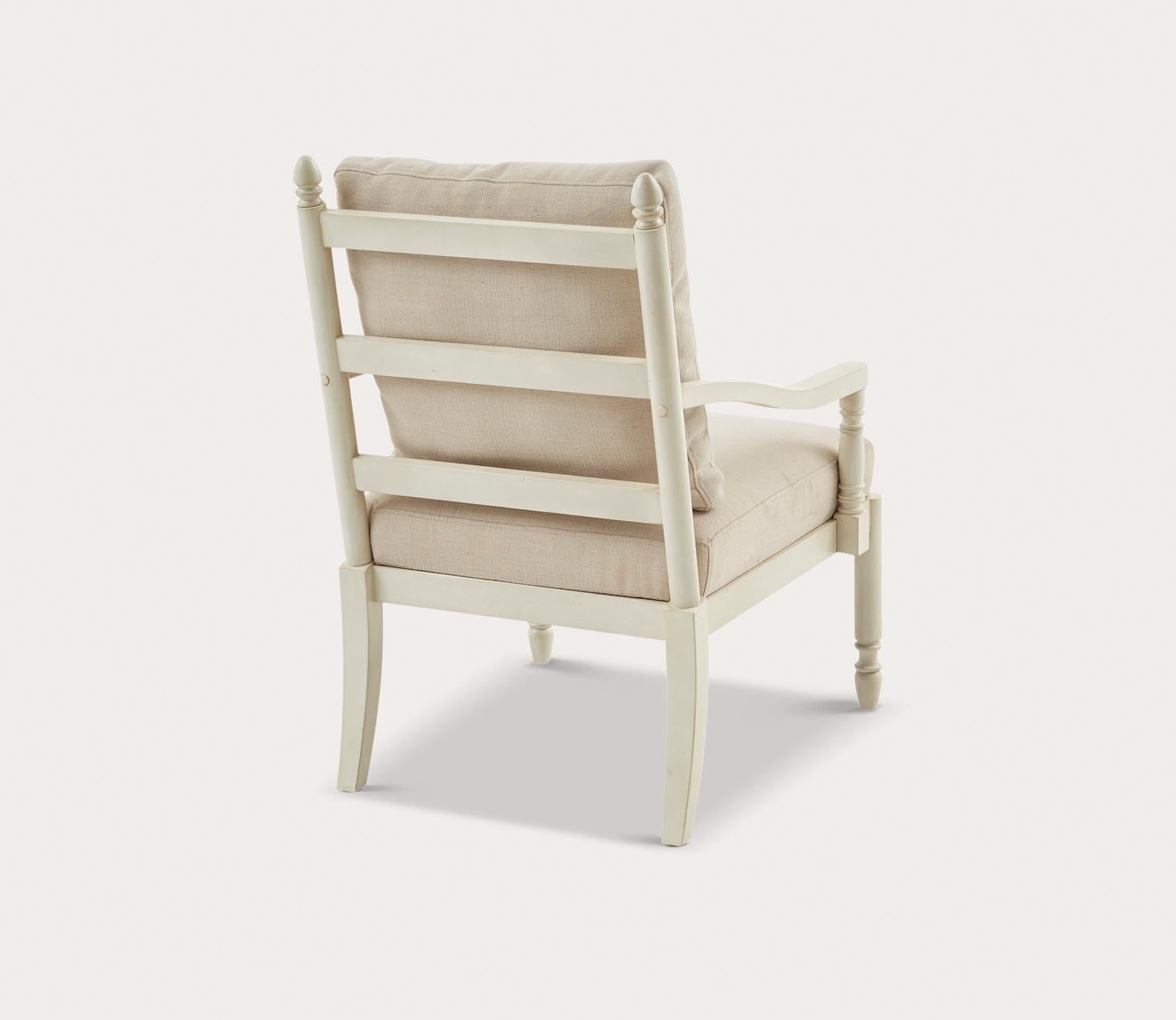 Braxton Cream Upholstered Wood Accent Chair by Martha Stewart