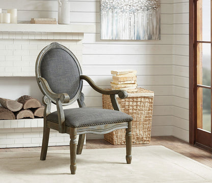 Brentwood Exposed Wood Upholstered Arm Chair by Madison Park