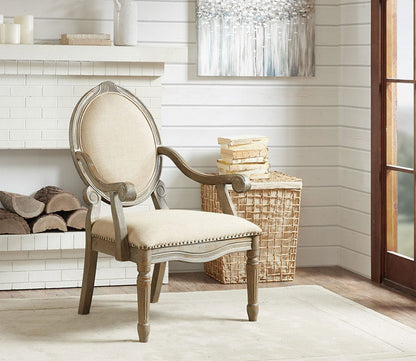 Brentwood Exposed Wood Upholstered Arm Chair by Madison Park