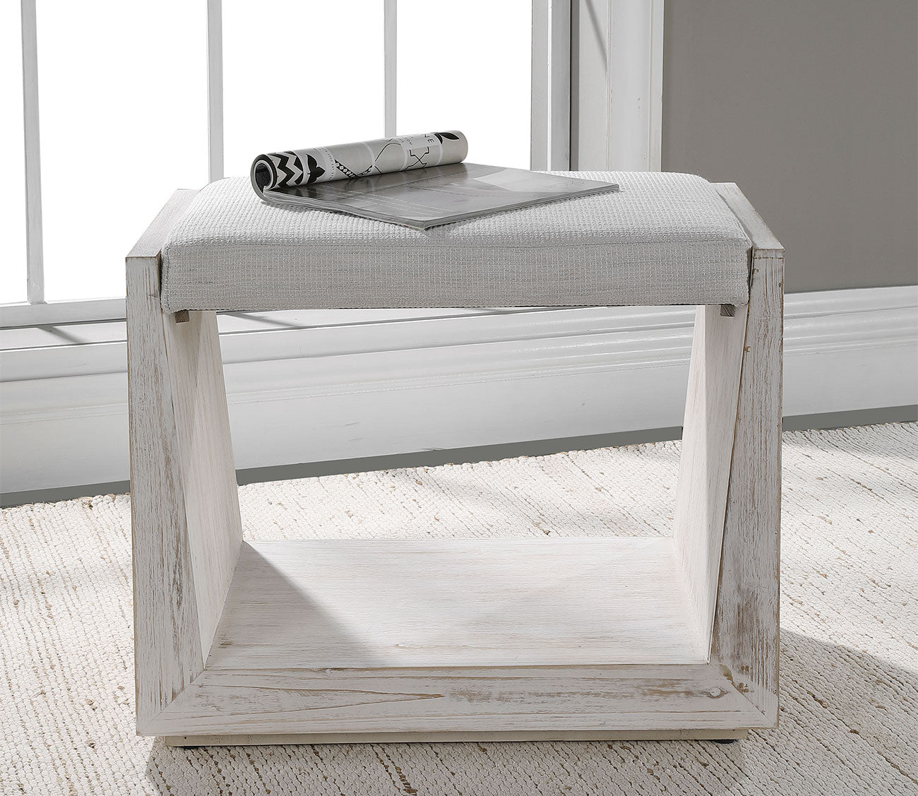 Cabana White Small Bench
