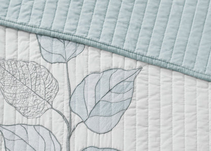 Caelie Reversible Leaf Embroidered Microfiber 6-Piece Coverlet Set by Madison Park