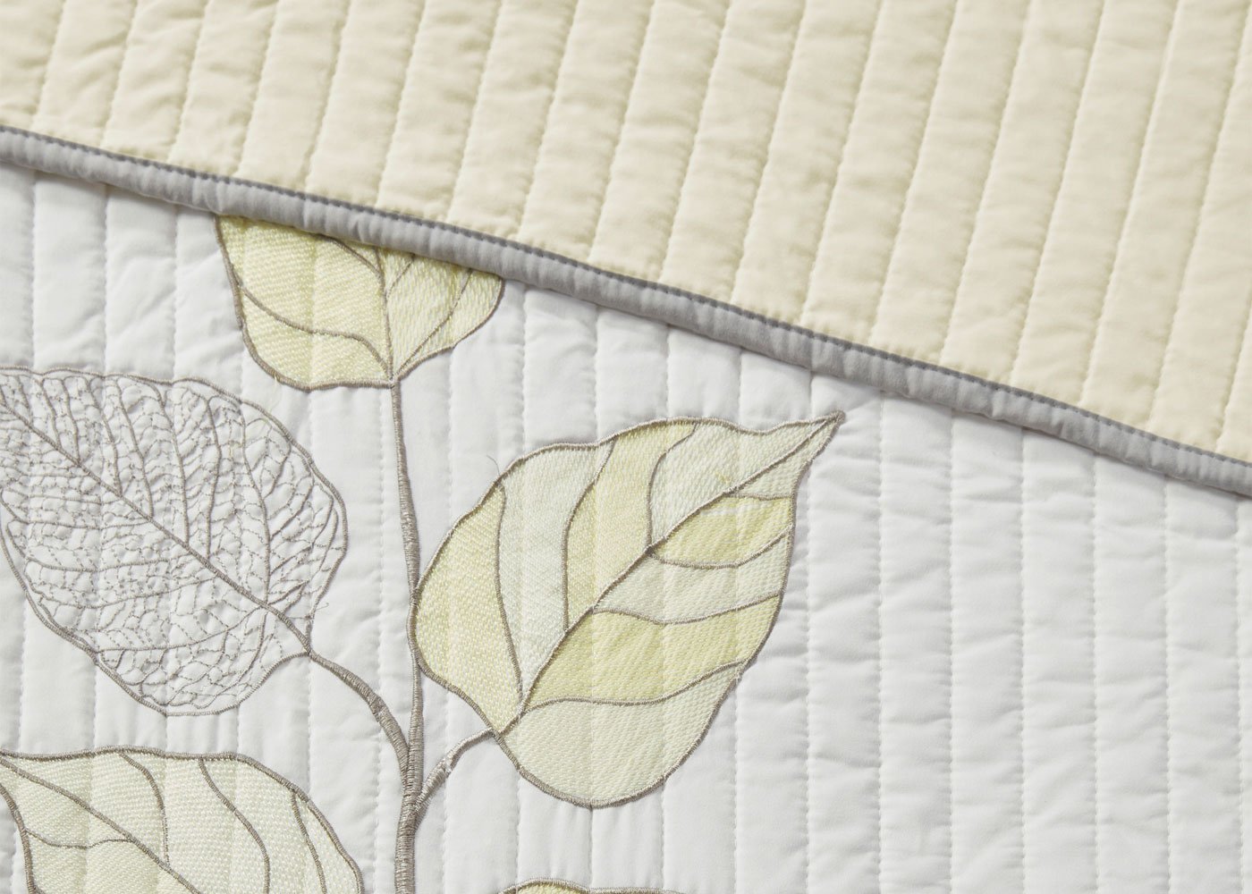 Caelie Reversible Leaf Embroidered Microfiber 6-Piece Coverlet Set by Madison Park