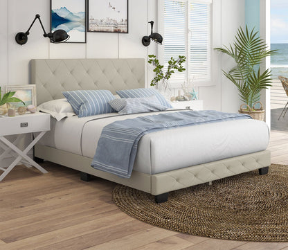Caldwell Linen Fabric Upholstered Platform Bed by Arkotec