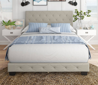 Caldwell Linen Fabric Upholstered Platform Bed by Arkotec