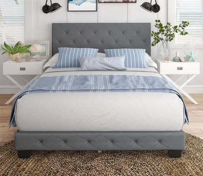 Caldwell Linen Fabric Upholstered Platform Bed by Arkotec