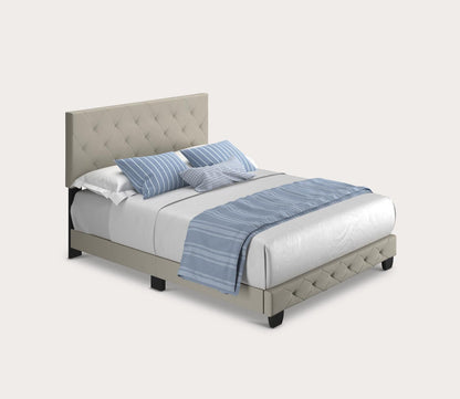 Caldwell Linen Fabric Upholstered Platform Bed by Arkotec