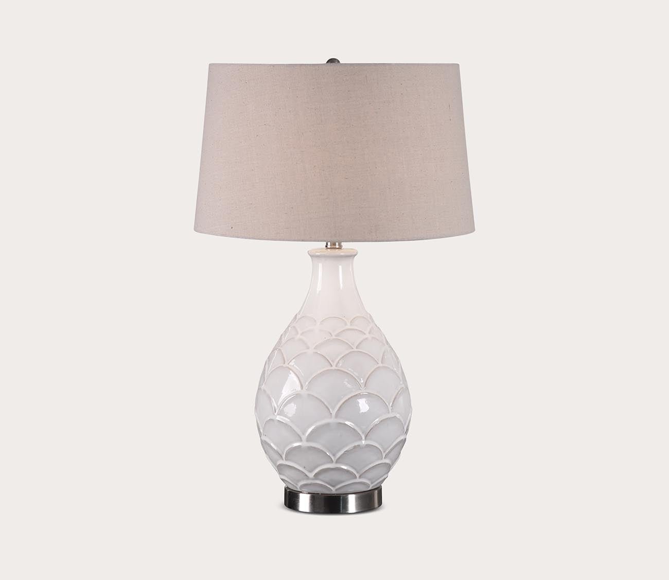 Camellia Glossed White Table Lamp by Uttermost