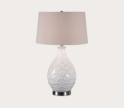 Camellia Glossed White Table Lamp by Uttermost