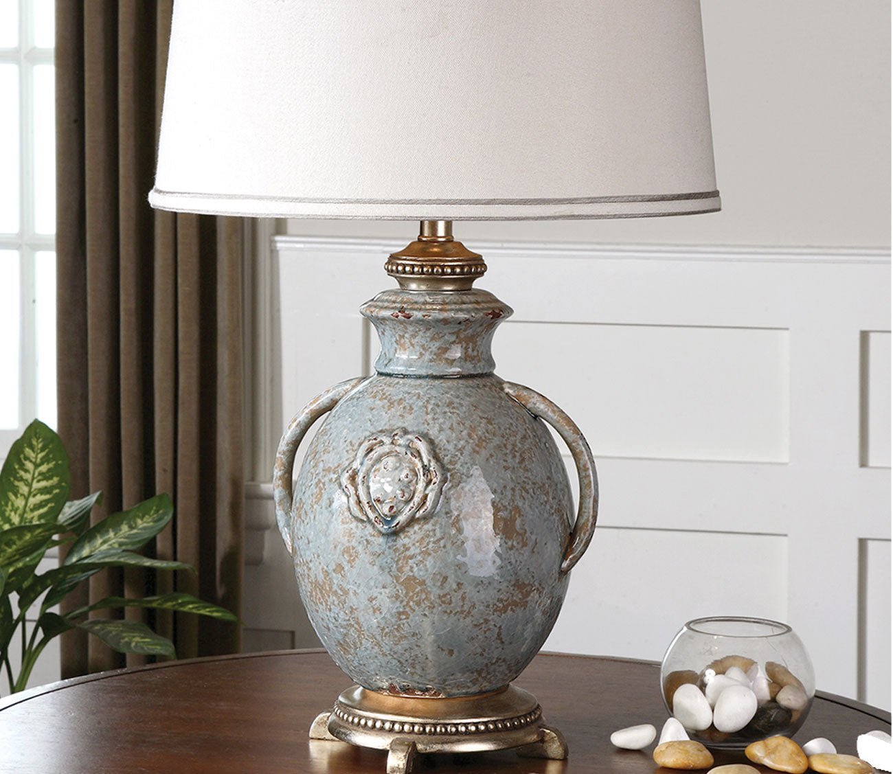 Cancello Blue Glaze Table Lamp