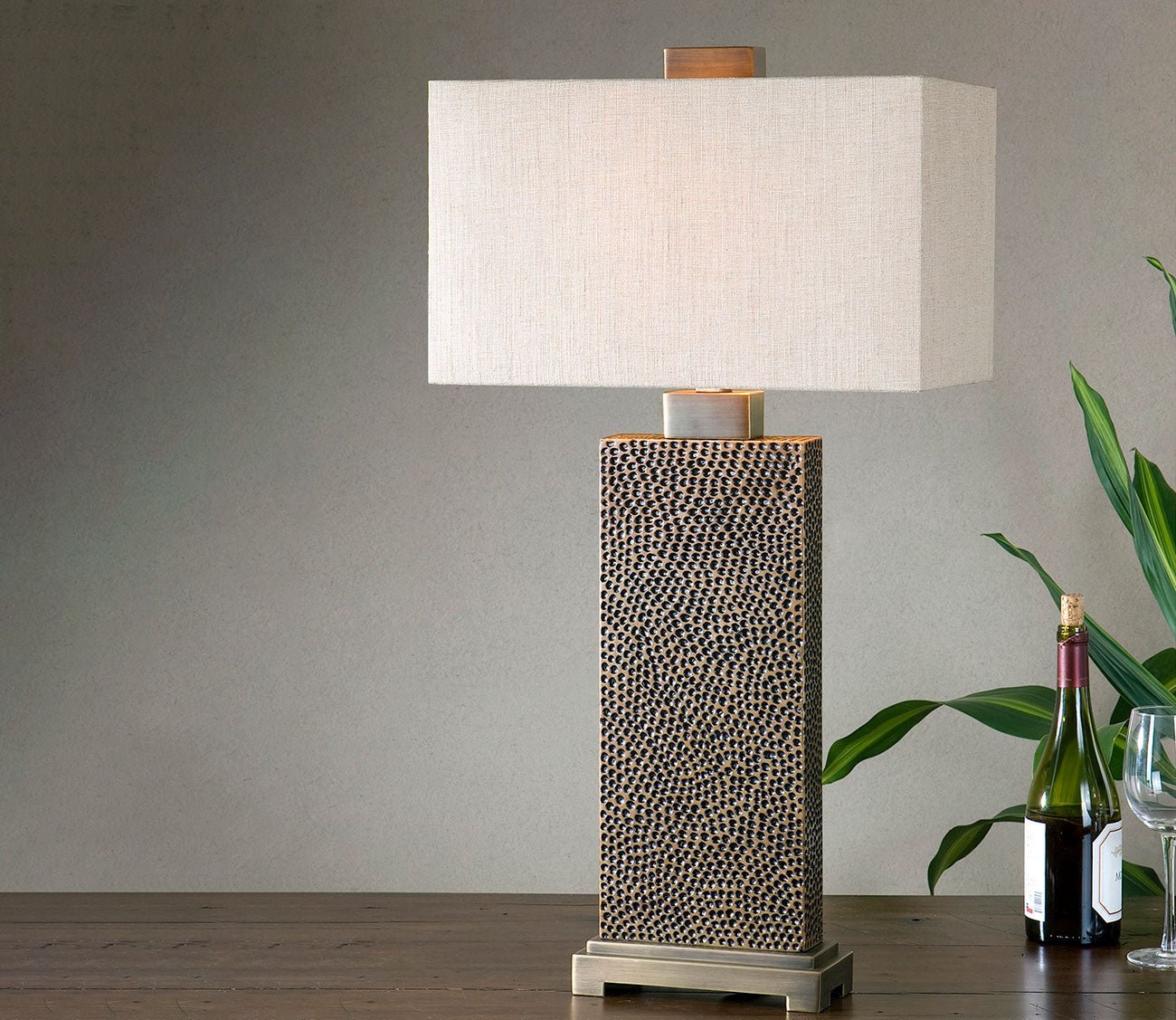Canfield Coffee Bronze Table Lamp